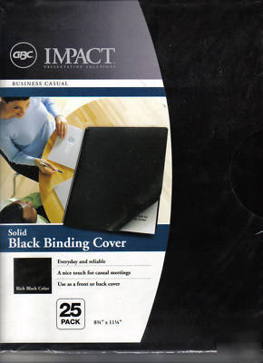 (50) gbc impact solid black binding system covers