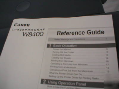 Canon W8400 color printer wide format CX40 scanner repo