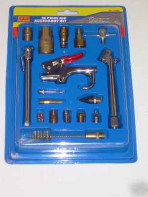 New 18 piece air compressor blow gun accessory kit