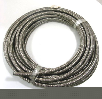 New aeroquip stainless braided hose 50' roll size -8 an 