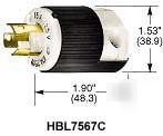 New hubbell HBL7567C twist lock plug 3 wire 15A 125V 