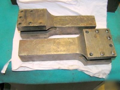 Pair of heavy duty tool holding blocks from large lathe