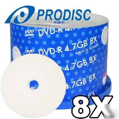 100 prodisc 8X dvd-r white thermal printable blank disk