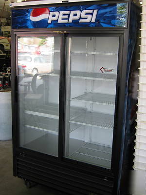 True gdm-45 glass door refrigerator merchandiser pepsi