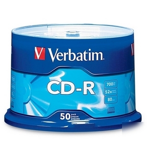 Verbatim 94691 -50PK cdr 52X 700MB 80MIN 