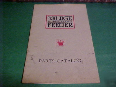 Antique parts catalog kluge automatic job press feeder