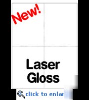 Blank 4-up laser gloss post cards (1000 cards) 