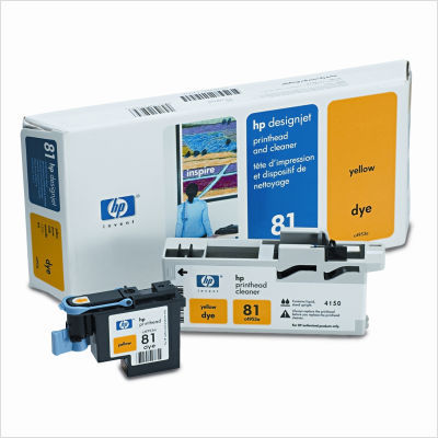 C4953A (HP81) printhead and cleaner, yellow