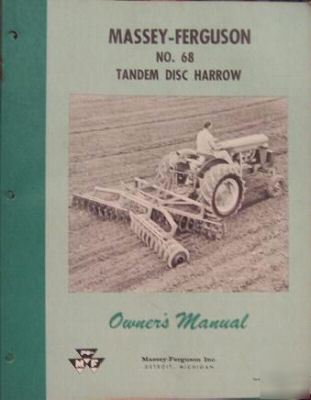 1958 massey ferguson 68 disc harrow owner's manual