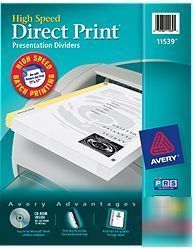 Avery 11539: high-speed direct print dividers, 5-tab