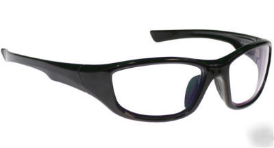 Glass safety glasses - clear lens - vipor black wrap