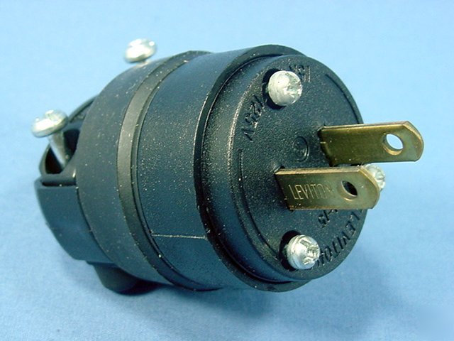 Leviton non-polarized rubber plug nema 1-15 15A 125V