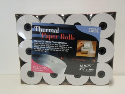 New 12 thermal paper rolls 3 1/8 x 190' 3.125 sealed