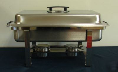 New 8 quart stainless steel chafing dish set