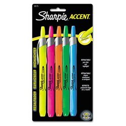 New accent® highlighter-retractable, five-color f...
