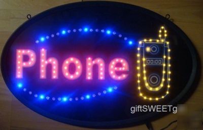 Led sign phone,oval,brighten than neon.blinking/chasing