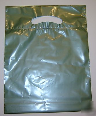 20 metallic green retail boutique bags 9X11.5X3