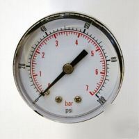 50MM pressure gauge rear entry 0-100 psi air and oil