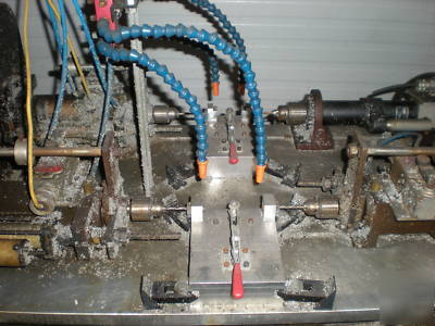 Drill feed table w/coolant system & extra drill units