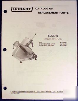 Hobart slicer model 2812 parts catalog #2