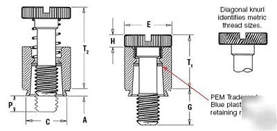 (20) pem PFC2-832-50CN panel fastener