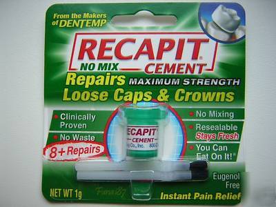 Dentemp recapit no mix dental cement for caps crowns 