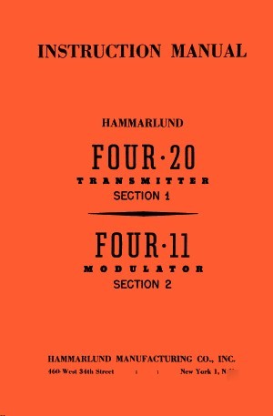 Hammarlund four 20 & four 11 manual Â»rÂ²