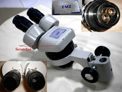 Meiji emz binocular stereo microscope w holder, 0.7-4.5