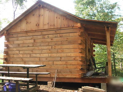 Small white pine log cabin kit 16' x 20' free shipping