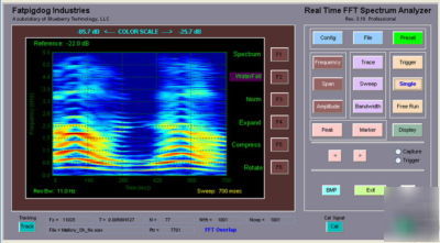 Real time fft audio spectrum analyzer, pro V3.20