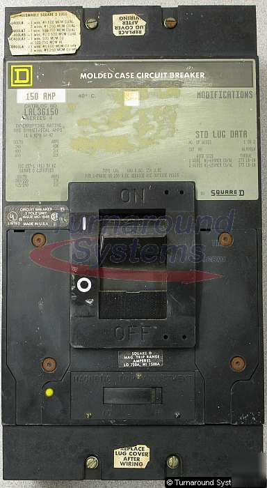 Square d LAF36150 circuit breaker, 150 amp, 600 v, 3 p