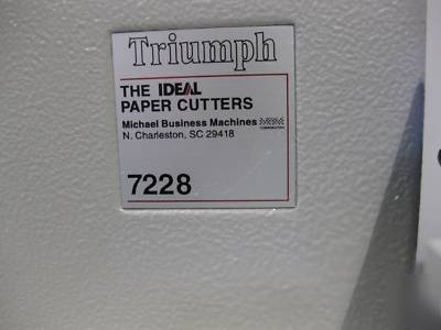 Mbm triumph paper cutter 7228 EC1 28â€ automatic