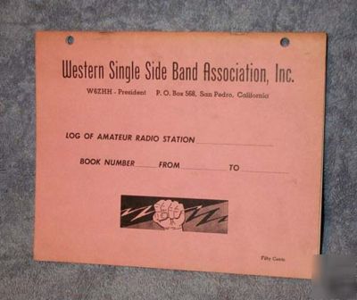 1950S western single side band radio station log unused