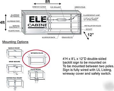 New 4X10 custom outdoor lighted electric business sign 