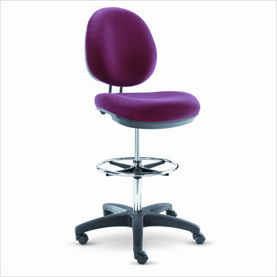 Alera interval series swivel stool, burgundy fabric