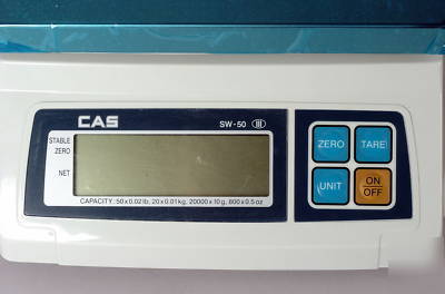 New cas sw series 50 pound digital scale in box 