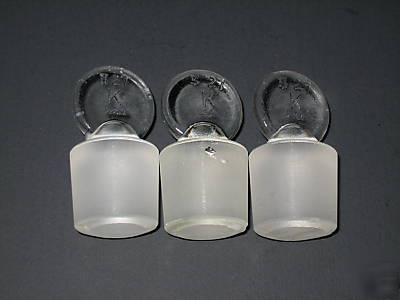 Stoppers, ground glass pennyhead, #27 kimax, lot of 3