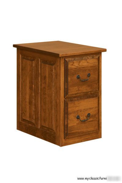 2 drawer verticle filing file cabinet amish made oak