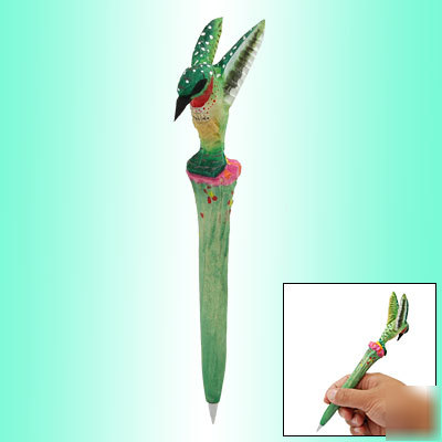 Bird deisgn wooden ballpoint ball point pen w black ink