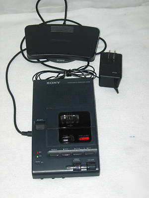 Sony m-2000 microcassette transcriber recorder w/pedal