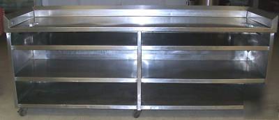 Used 8 foot stainless steel box cut table