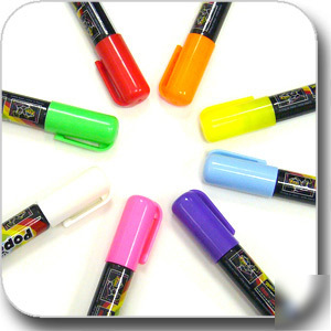 8 colored neon liquid chalk marker pen glass blackboard