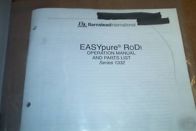 Barnstead easypure rodi D13321 water deionization syste