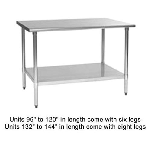 Eagle T3684B work table, stainless steel top, galvanize