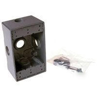 Hubbell 1G gray alum 5 outlet box 5323-0