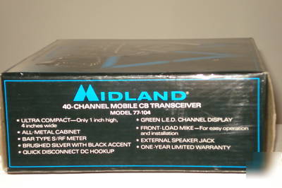 Midland 40-channel mobile cb transceiver 77-104 in box