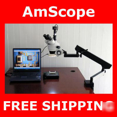 3.5-90X articulating stereo zoom microscope+1.3M camera