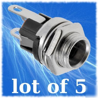 5X 2.1MM dc power jack socket panel-mnt connector #PS03