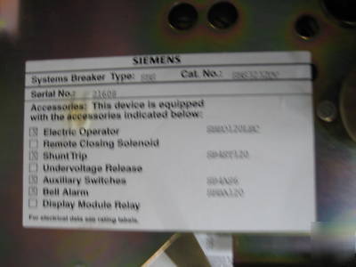 Siemens sbs 3200 SBS3232 SBS3232DV 3000 amp SB32TP02