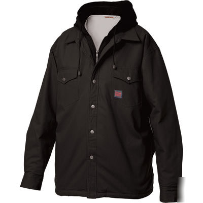 Tough duck shirt w hood - x-l, black